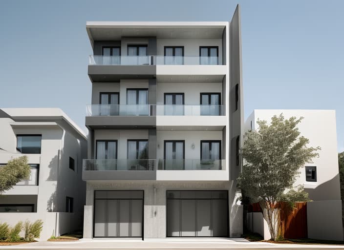  Street view of the house, modern architectural style, aluminum doors, white and dark gray tones, beautiful scene rendering with beautiful bright daylight