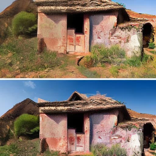  create an image of Gila do Chaves before and after the abandoned village