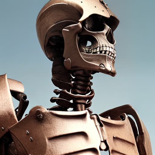 redshift style Skeleton wearing a full suit of knight armour