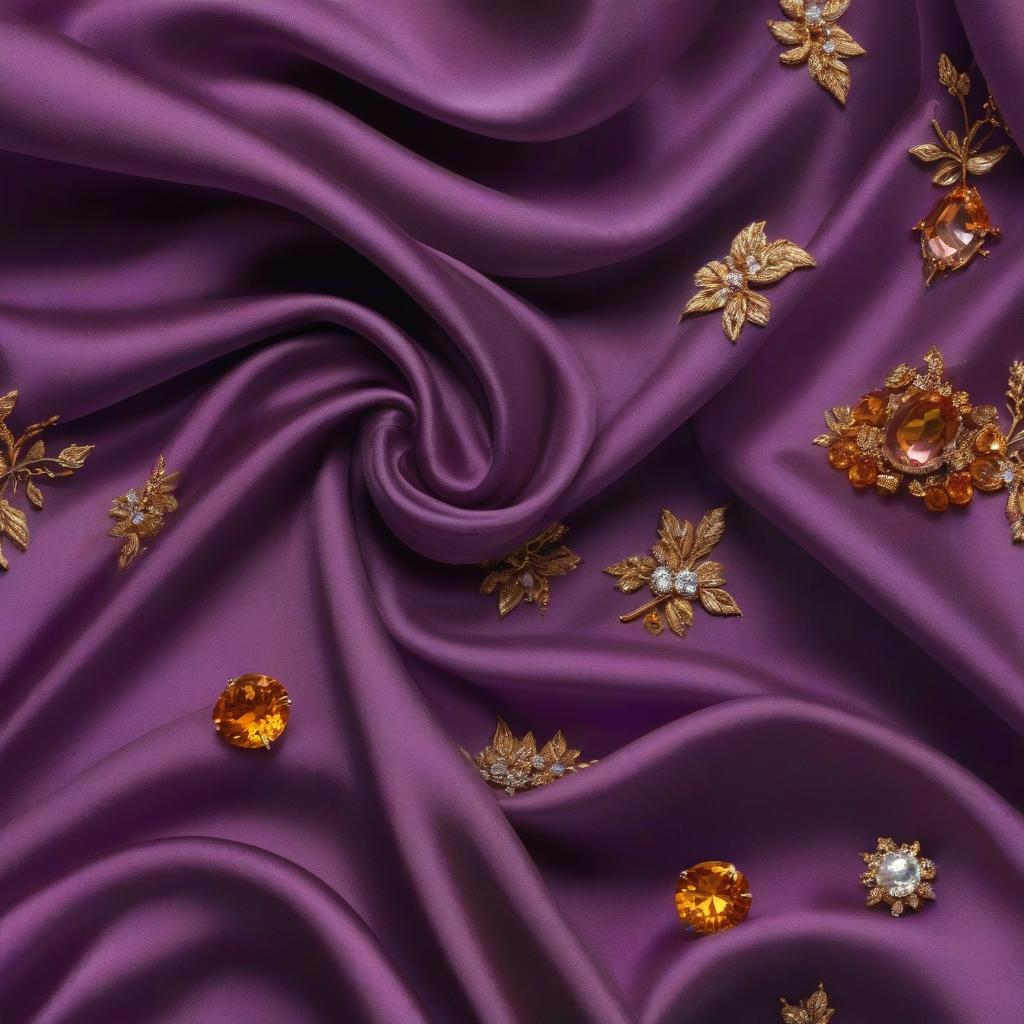  Purple silk linen. Topaz, diamonds, quartzite, amber, topaz, emerald. hyperrealistic, full body, detailed clothing, highly detailed, cinematic lighting, stunningly beautiful, intricate, sharp focus, f/1. 8, 85mm, (centered image composition), (professionally color graded), ((bright soft diffused light)), volumetric fog, trending on instagram, trending on tumblr, HDR 4K, 8K