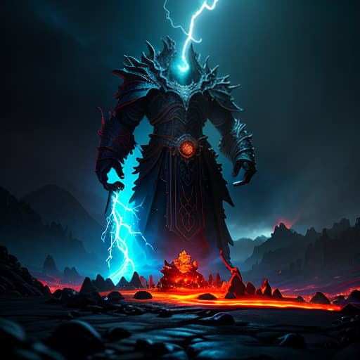  The alchemist mage summons a lava golem from the mountain of magic and fantasy, neon, Fire and lightning, horror AI, (Extremely Detailed Oil Painting:1.2), glow effects, godrays, Hand drawn, render, 8k, octane render, cinema 4d, blender, dark, atmospheric 4k ultra detailed, cinematic sensual, Sharp focus, humorous illustration, big depth of field, Masterpiece, colors, 3d octane render, 4k, concept art, trending on artstation, hyperrealistic, Vivid colors, extremely detailed CG unity 8k wallpaper, trending on ArtStation, trending on CGSociety, Intricate, High Detail, dramatic hyperrealistic, full body, detailed clothing, highly detailed, cinematic lighting, stunningly beautiful, intricate, sharp focus, f/1. 8, 85mm, (centered image composition), (professionally color graded), ((bright soft diffused light)), volumetric fog, trending on instagram, trending on tumblr, HDR 4K, 8K