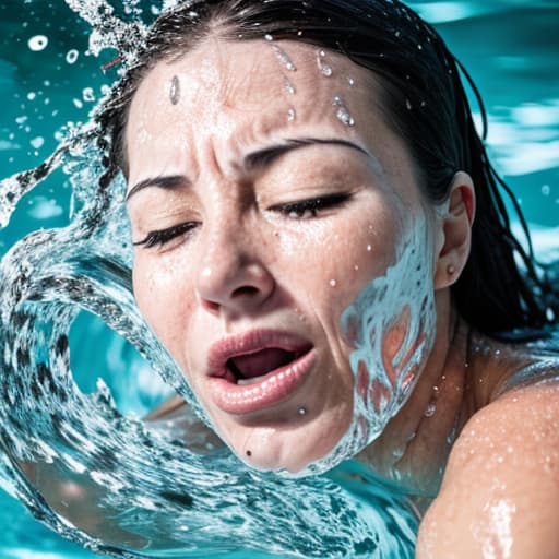  woman's face sticking from the water