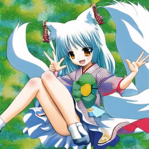  happiness kawaii girl kitsune