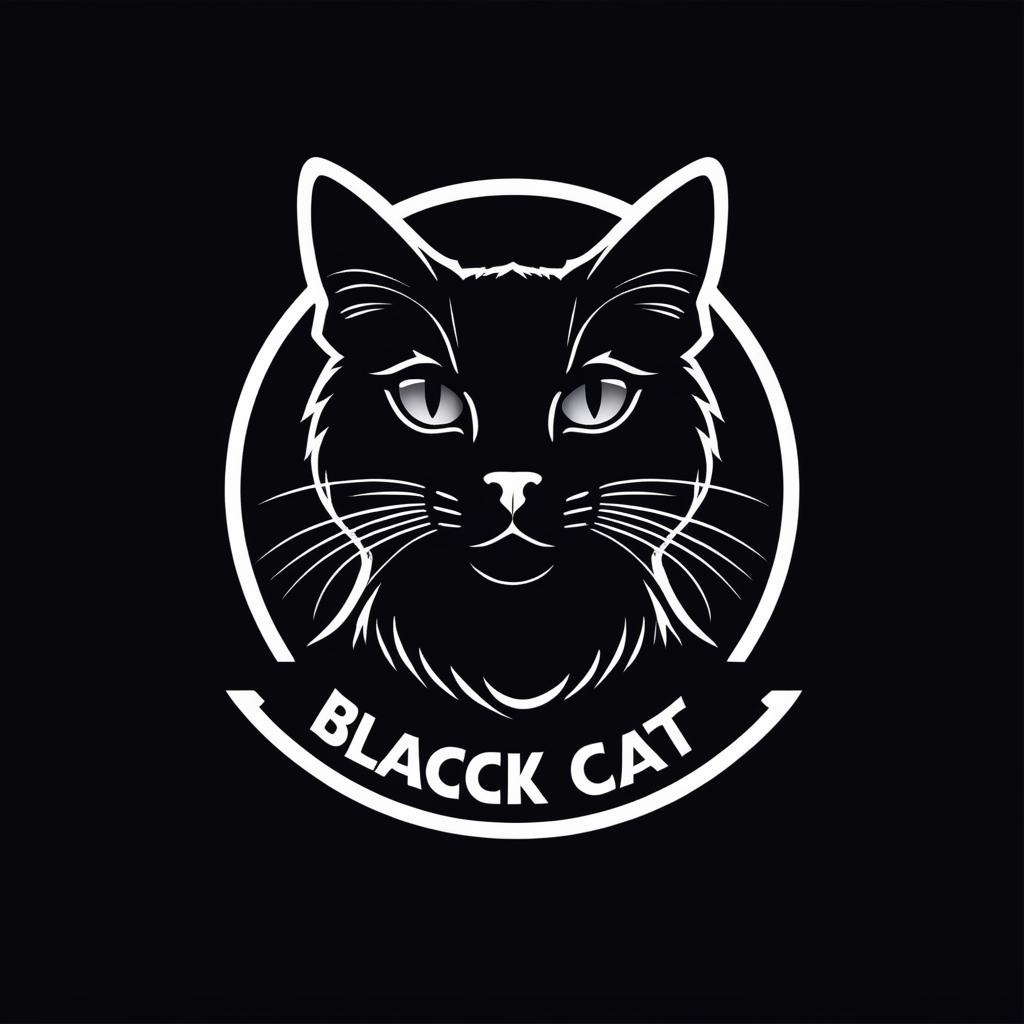  Logo, logo of a cup and a cat with the name black cat