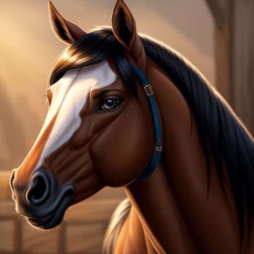  Horse, open eyes, digital art, masterpiece, 4k, fine details,