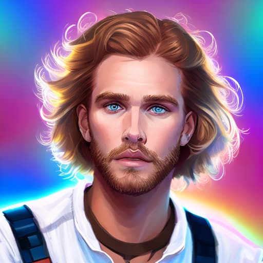 portrait+ style stars wars queer blonde hunk dude face