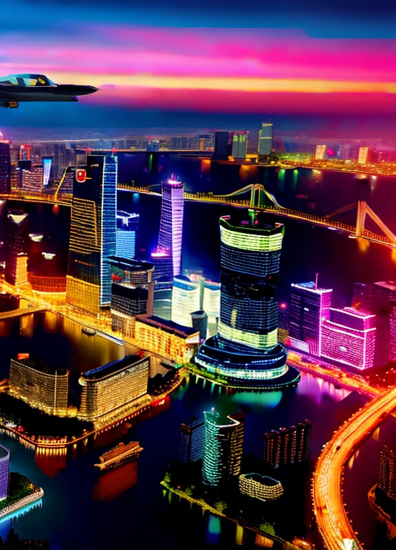  masterpiece, best quality, city, scene, cyberpunk, chongqing, chaotianmen, aerial view, skyline, realism, photography