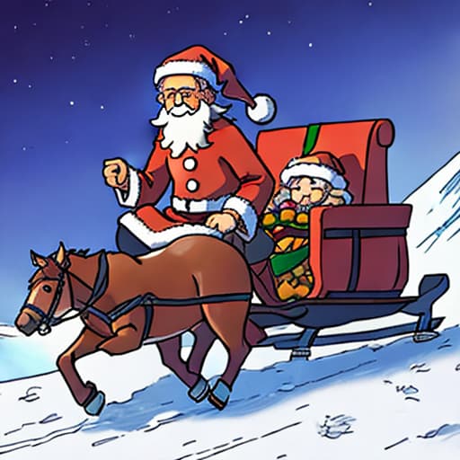  santa and his sled