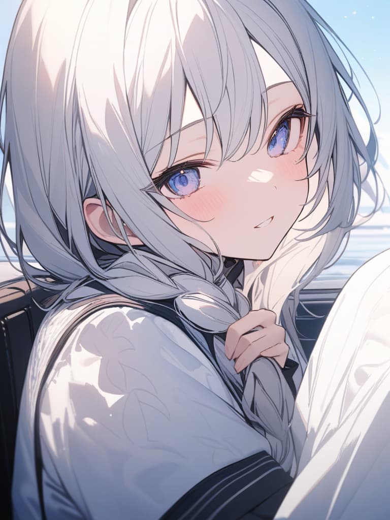  white hair,1braid,1girl,, masterpiece, best quality,8k,ultra detailed,high resolution,an extremely delicate and beautiful,hyper detail