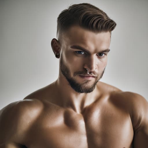 portrait+ style russian queer fitness instructor brunette very cute dude face