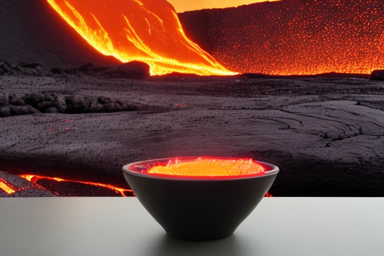  Mirage on the table in front of the lava wall