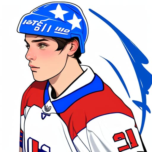  draw a ice hockey player from usa