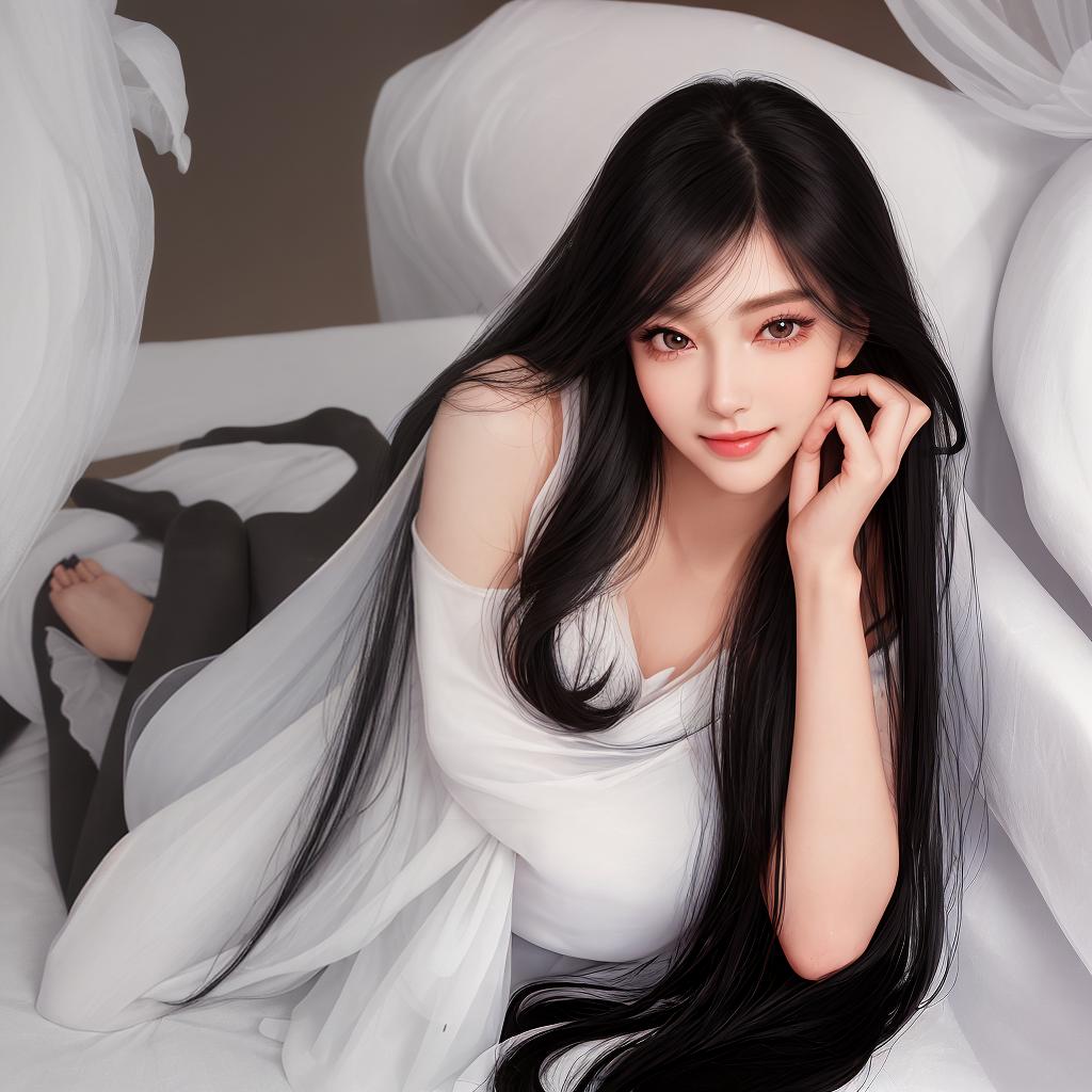  masterpiece, best quality, lady, like face (super full) s, large s, sweet eyes, sweet smile,(facial light), s-shaped , long black hair,( figure),((perfect firm s)),Large lifelike, upper body close-up, evening dress, tights, long black straight hair, soft face cute big eyes, full s, perfect s, pure s, open s, pure back, moist skin, Delicate and beautiful beauty, delicate facial features,8K, extreme detail, detail depiction, hair and shoulders, thin face, looming figure, perfect figure, slim, perfect facial features, shiny and tender lips,(pure makeup), pure , shy, shy, innocent expression,ju , lying down