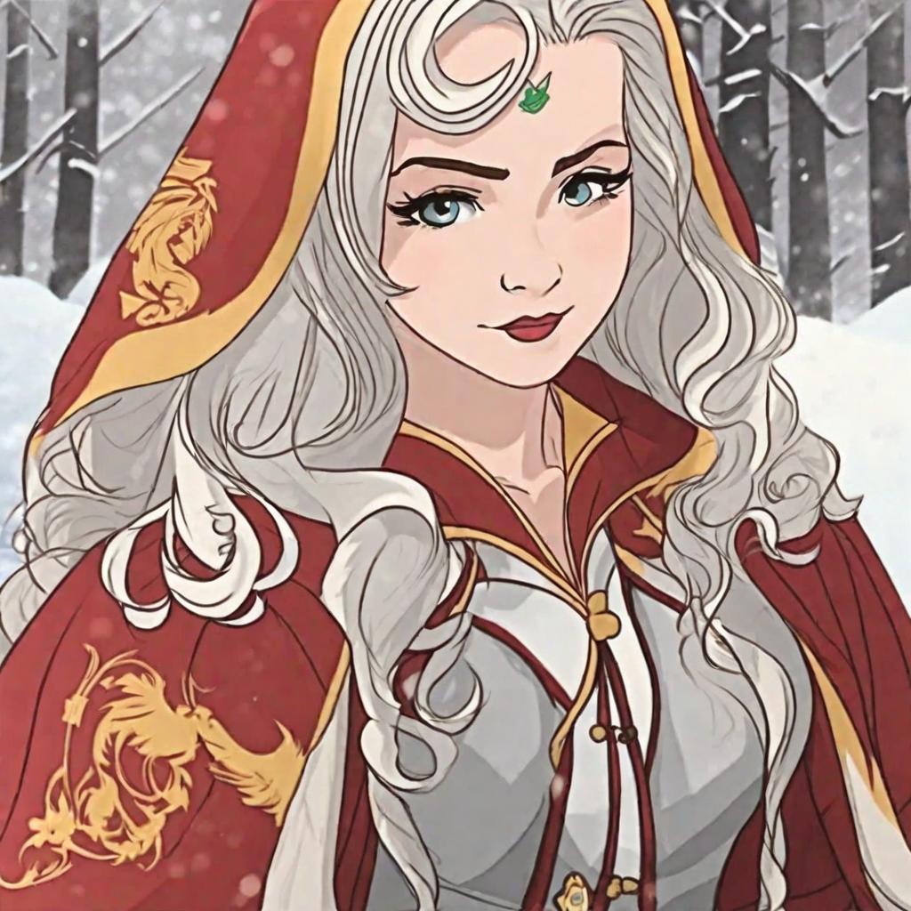  masterpiece, best quality,Hogwarts Robe, Gryffindor House, Beautiful Girl, Lovely, Snow White, White Hair, Long Straight Hair, Golden Eyes