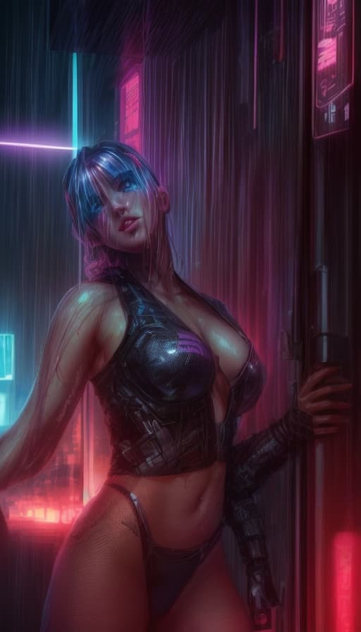  (Cyberpunk style), (((very detailed))), (((detailed face))), ((detailed eyes)), ((((real eyes)))), ((((highest quality)))), (((very realistic))), (((correct gender))), authentic cyberpunk appearance, 8k, ((neon))