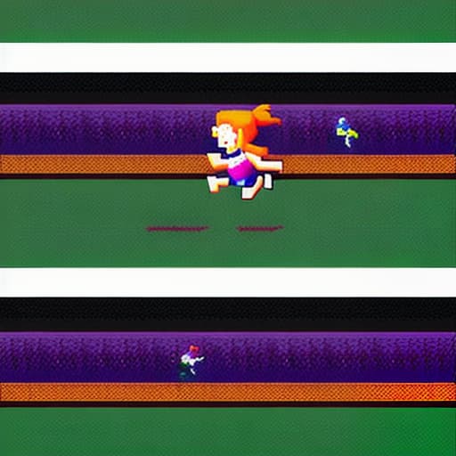  2d pixel art portrayed on the side, female character of a child running, in 6 frames, each frame shows the child running, the character would not have a girl's texture but rather different colors in e