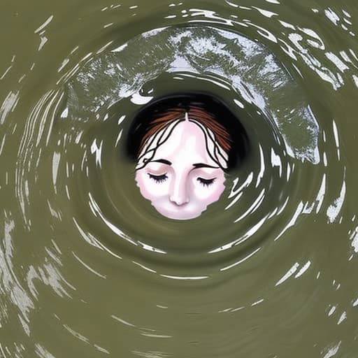  woman's head drowning in the river