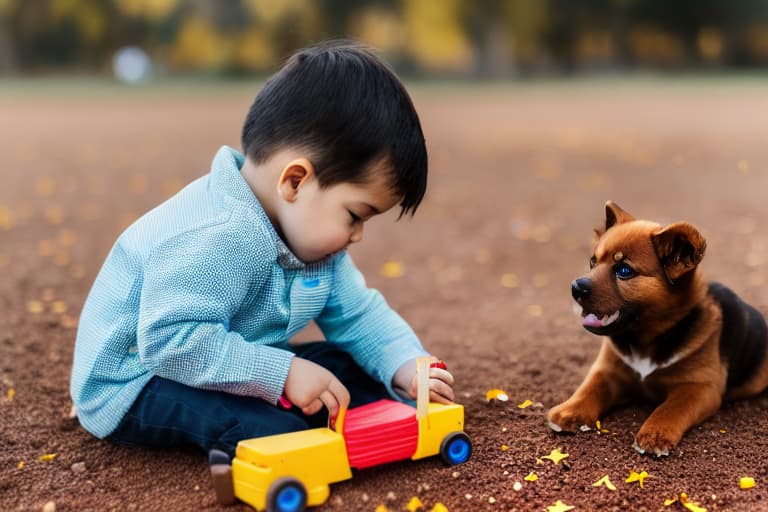  A boy playing with his girlfriend and happy