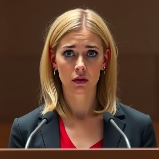  the face of a scared middle aged blond woman who stands at a podium defending herself in court in the style of tatsuro kiuchi, minimalism, simple v 6.1 s 750 hyperrealistic, full body, detailed clothing, highly detailed, cinematic lighting, stunningly beautiful, intricate, sharp focus, f/1. 8, 85mm, (centered image composition), (professionally color graded), ((bright soft diffused light)), volumetric fog, trending on instagram, trending on tumblr, HDR 4K, 8K