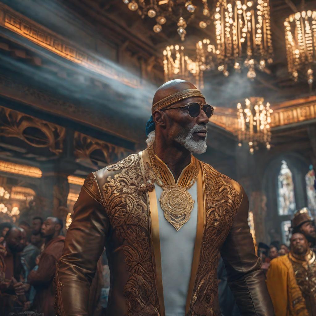  The Face of God hyperrealistic, full body, detailed clothing, highly detailed, cinematic lighting, stunningly beautiful, intricate, sharp focus, f/1. 8, 85mm, (centered image composition), (professionally color graded), ((bright soft diffused light)), volumetric fog, trending on instagram, trending on tumblr, HDR 4K, 8K