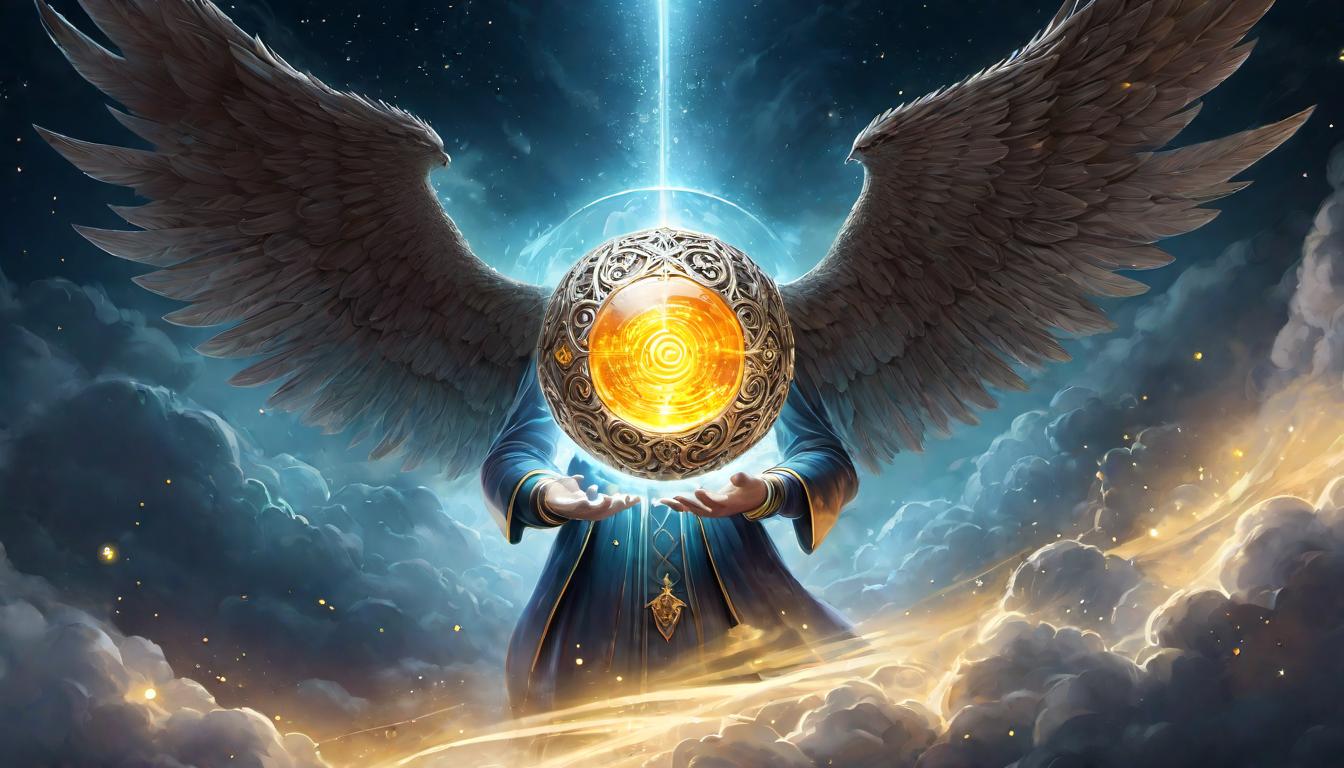  digital illustration, An ethereal figure holding a radiant orb high, a calling illuminated, dedication and vigilance personified, path of the transmuter, solemn dedication., looking at viewer, dynamic pose, (intricate details, masterpiece, best quality)