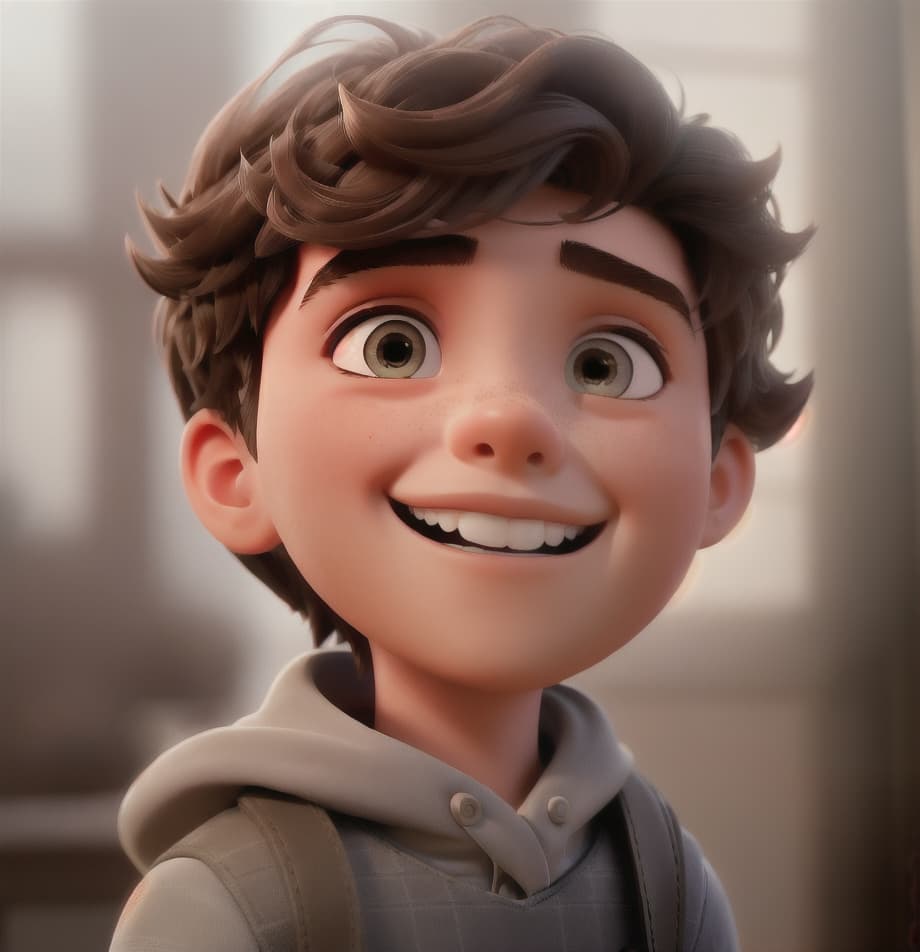  a portrait of this boy smiling hyperrealistic, full body, detailed clothing, highly detailed, cinematic lighting, stunningly beautiful, intricate, sharp focus, f/1. 8, 85mm, (centered image composition), (professionally color graded), ((bright soft diffused light)), volumetric fog, trending on instagram, trending on tumblr, HDR 4K, 8K