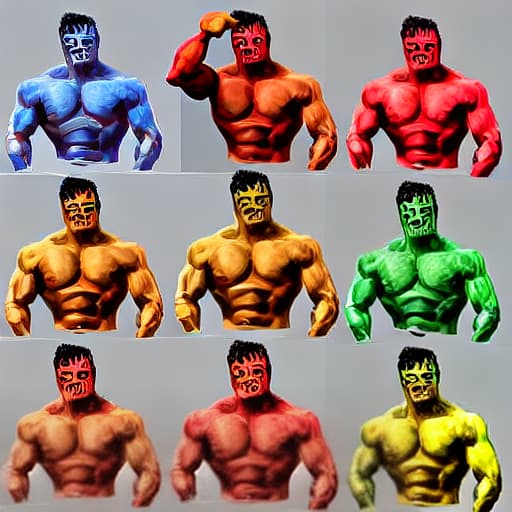  hen-man six-pack with more colours in body