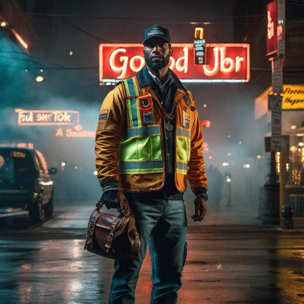  an image that says ,,good job" hyperrealistic, full body, detailed clothing, highly detailed, cinematic lighting, stunningly beautiful, intricate, sharp focus, f/1. 8, 85mm, (centered image composition), (professionally color graded), ((bright soft diffused light)), volumetric fog, trending on instagram, trending on tumblr, HDR 4K, 8K