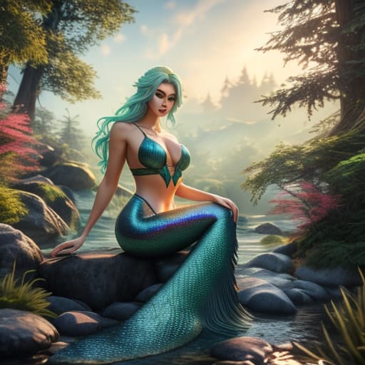  beautiful mermaid in a Normal mode and the art style is Normal, 8k resolution, a masterpiece, fantasy, highly detailed lifelike digital style. hyperrealistic, full body, detailed clothing, highly detailed, cinematic lighting, stunningly beautiful, intricate, sharp focus, f/1. 8, 85mm, (centered image composition), (professionally color graded), ((bright soft diffused light)), volumetric fog, trending on instagram, trending on tumblr, HDR 4K, 8K