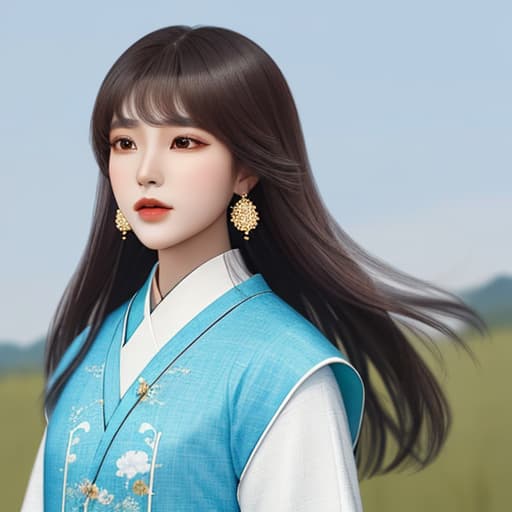  Please create a very beautiful Li Muzhen wearing jk clothes ，