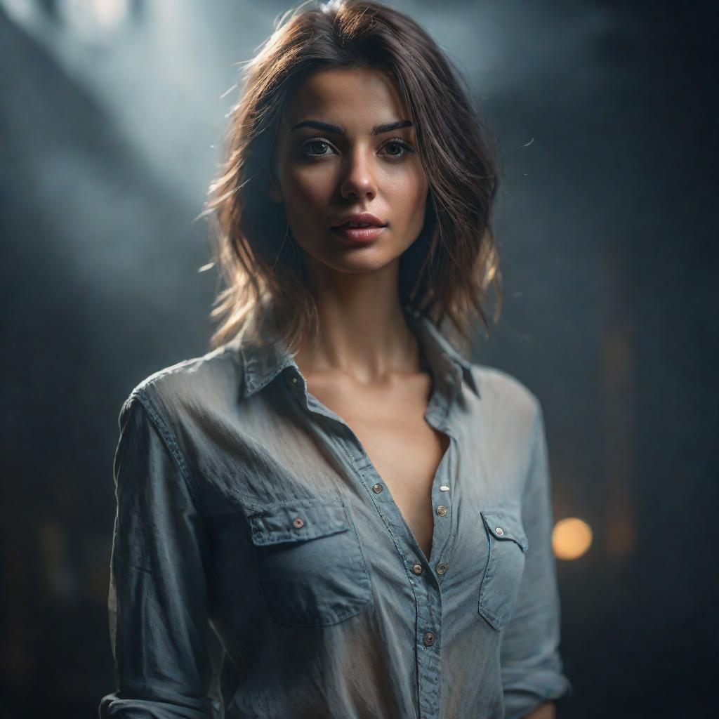 nice slim figered girl without cloths hyperrealistic, full body, detailed clothing, highly detailed, cinematic lighting, stunningly beautiful, intricate, sharp focus, f/1. 8, 85mm, (centered image composition), (professionally color graded), ((bright soft diffused light)), volumetric fog, trending on instagram, trending on tumblr, HDR 4K, 8K