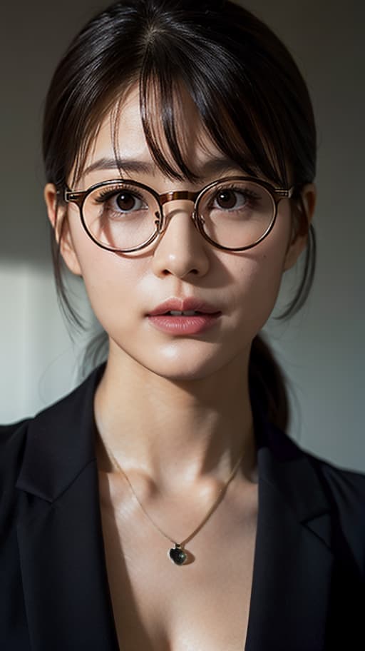  Best quality, masterpiece, ultra high res, (photorealistic:1.4), raw photo, (detail face:1.3), (realistic skin), deep shadow, dramatic lighting, cute, glasses, slender, attractive, stylish, feminine, smart, elegant, sophisticated, chic, fashionable, trendy, intelligent, graceful, alluring, charming, nerdy, bookish, intellectual, bespectacled, deep shadow, dramatic lighting, portrait, portrait size, unedited, symmetrical balance