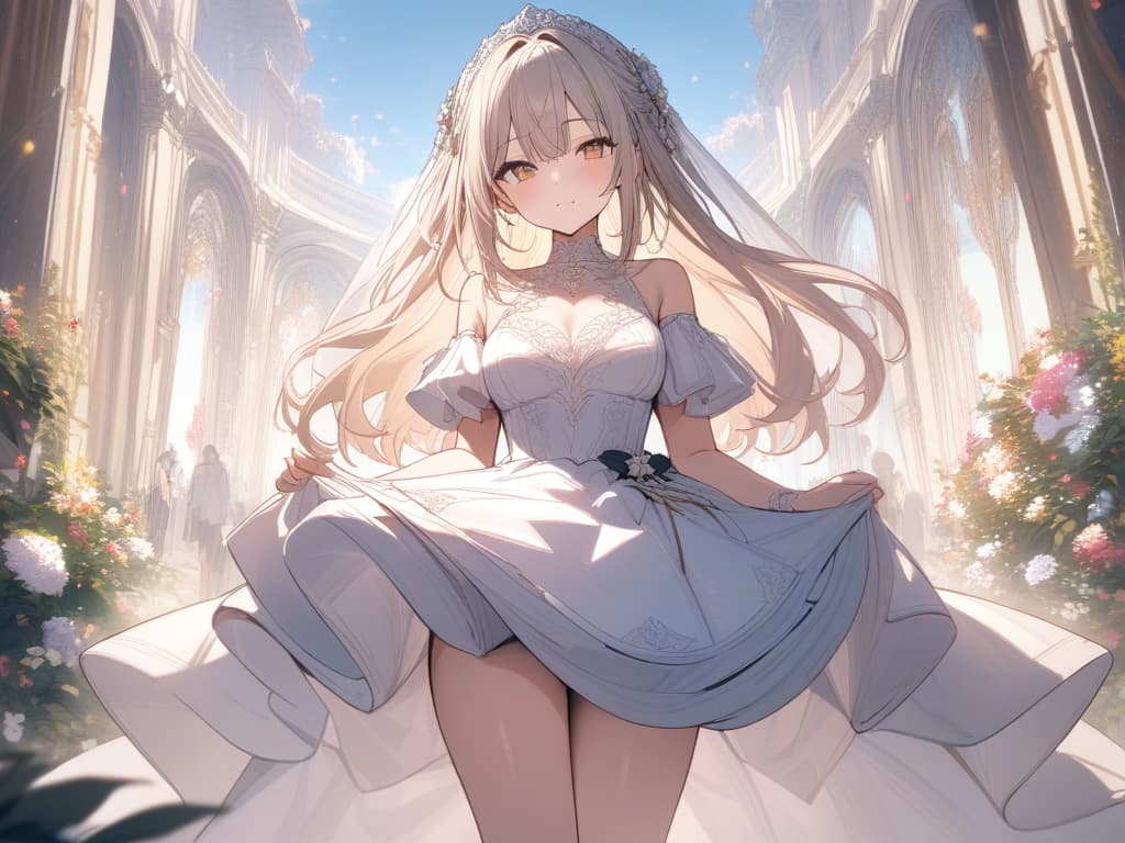  ultra detailed:1.2masterpiece:1.2,best quality,masterpiece,bestquality,hdr:1.1,8k:1.1,very cute girl:1.3,wedding dress:1.4,Bride being held by a princess,cowboy shot:1.3, masterpiece, best quality,8k,ultra detailed,high resolution,an extremely delicate and beautiful,hyper detail