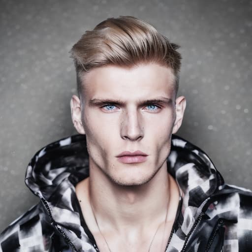 portrait+ style russian queer fitness model blonde very cute dude face