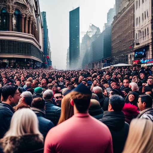  A boy standing in middle of a crowd, looking at the sky. hyperrealistic, full body, detailed clothing, highly detailed, cinematic lighting, stunningly beautiful, intricate, sharp focus, f/1. 8, 85mm, (centered image composition), (professionally color graded), ((bright soft diffused light)), volumetric fog, trending on instagram, trending on tumblr, HDR 4K, 8K