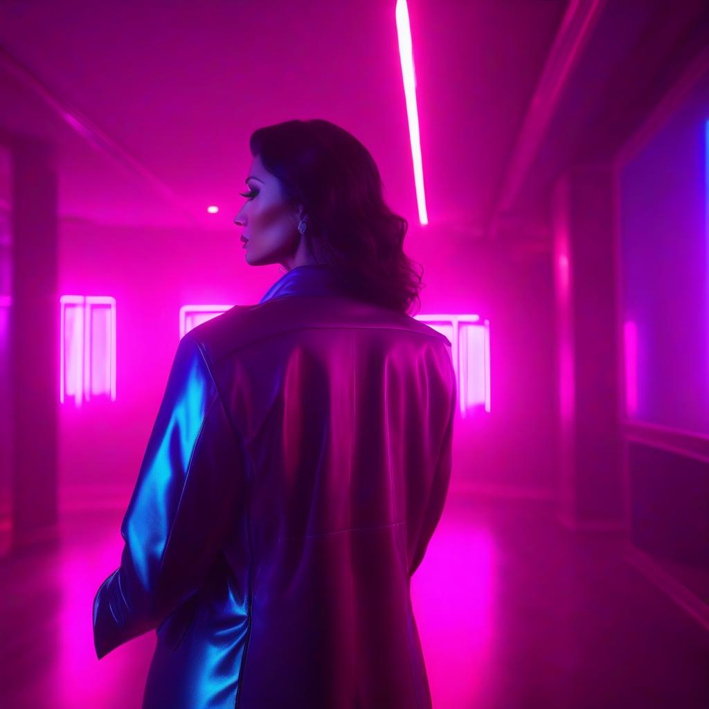  Wave in the neon room of purple color. hyperrealistic, full body, detailed clothing, highly detailed, cinematic lighting, stunningly beautiful, intricate, sharp focus, f/1. 8, 85mm, (centered image composition), (professionally color graded), ((bright soft diffused light)), volumetric fog, trending on instagram, trending on tumblr, HDR 4K, 8K