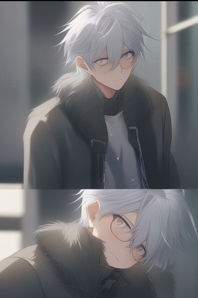  Gray hair, boy