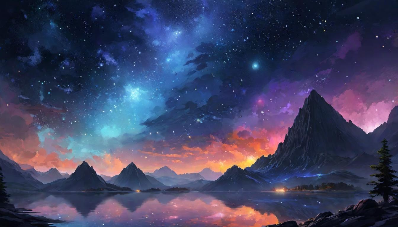  digital painting of Galaxy scene, tiny luminous stars, detailed celestial expanse, lights and darks creating a sense of meticulous observation looking at viewer, dynamic pose, (intricate details, masterpiece, best quality)