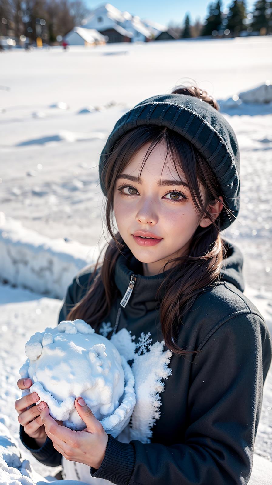  ultra high res, (photorealistic:1.4), raw photo, (realistic face), realistic eyes, (realistic skin), <lora:XXMix9_v20LoRa:0.8>, ((((masterpiece)))), best quality, very_high_resolution, ultra-detailed, in-frame, snow, winter, cold, snowflake, snowman, snowball fight, icy, frosty, snow-covered, sledding, ski, snow angel, snowfall, frozen, snowstorm, blizzard, snowdrifts, snowcapped mountains, snowy landscape, winter wonderland