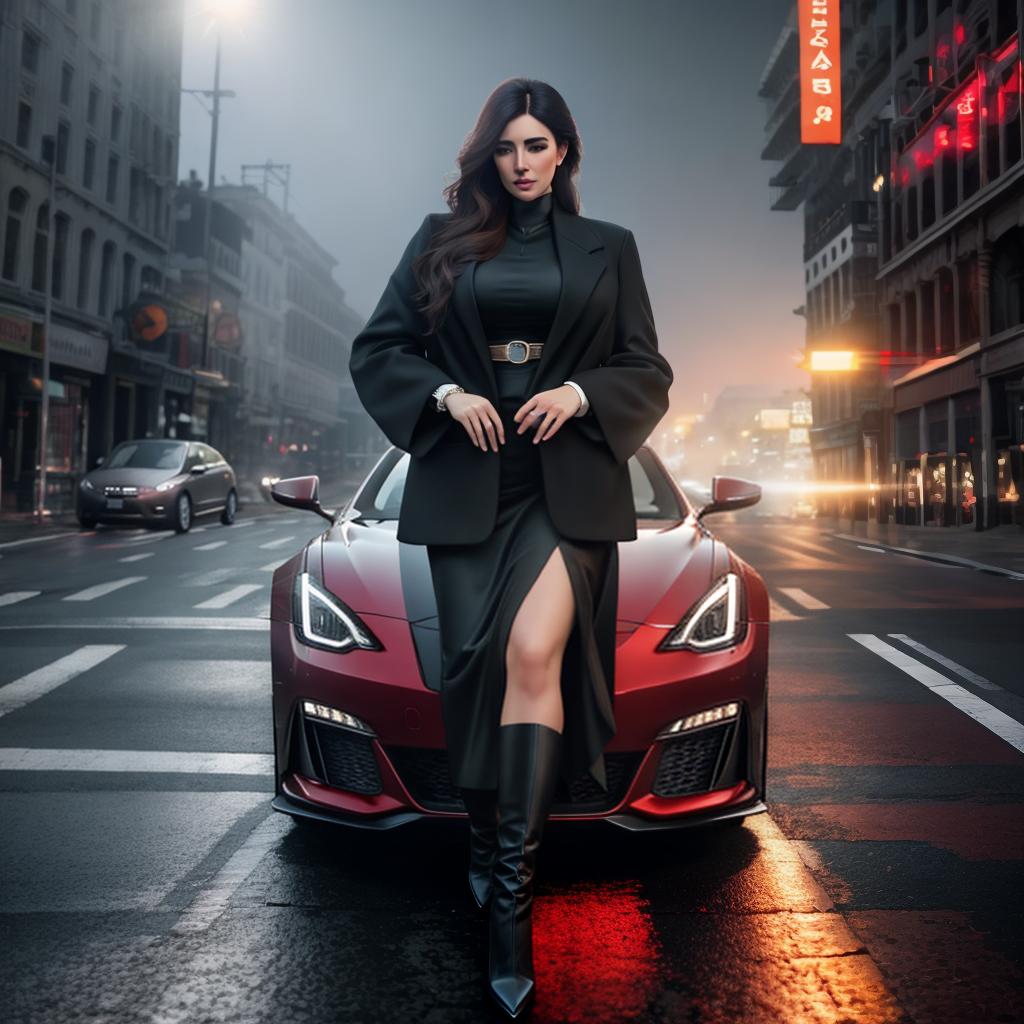  car hyperrealistic, full body, detailed clothing, highly detailed, cinematic lighting, stunningly beautiful, intricate, sharp focus, f/1. 8, 85mm, (centered image composition), (professionally color graded), ((bright soft diffused light)), volumetric fog, trending on instagram, trending on tumblr, HDR 4K, 8K