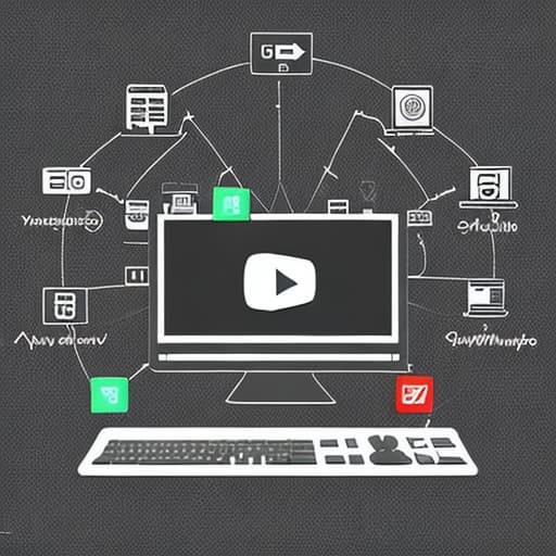  Ilustración de un interfaz de usuario de YouTube con un diseño más simplificado y amigable para el usuario. Destacan botones de control de privacidad y configuración de recomendaciones.