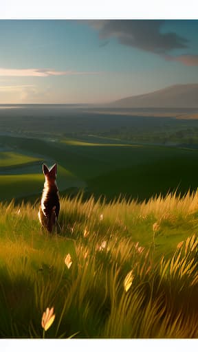 arcane style arcane style, a serval standing on a grassy hill at mid-day , (masterpiece:1.4), best quality, high quality, highly detailed, ultra detail, ultra detailed, unreal engine 5, HDR 4K, 8K