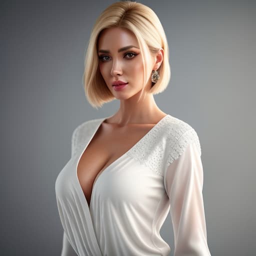  blonde woman with white shirt" hyperrealistic, full body, detailed clothing, highly detailed, cinematic lighting, stunningly beautiful, intricate, sharp focus, f/1. 8, 85mm, (centered image composition), (professionally color graded), ((bright soft diffused light)), volumetric fog, trending on instagram, trending on tumblr, HDR 4K, 8K