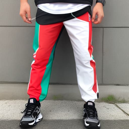  Man wearing boomerang pants