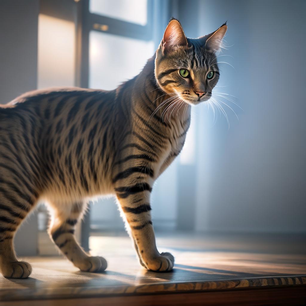  @PB_ImgGenBot Cat hyperrealistic, full body, detailed clothing, highly detailed, cinematic lighting, stunningly beautiful, intricate, sharp focus, f/1. 8, 85mm, (centered image composition), (professionally color graded), ((bright soft diffused light)), volumetric fog, trending on instagram, trending on tumblr, HDR 4K, 8K