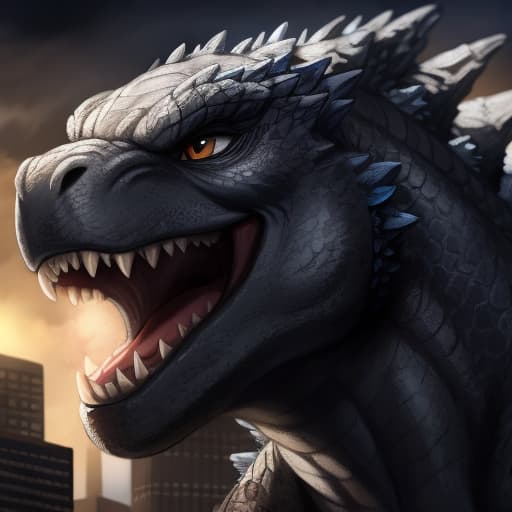  Godzilla getting fucked by a furry, open eyes, digital art, masterpiece, 4k, fine details,