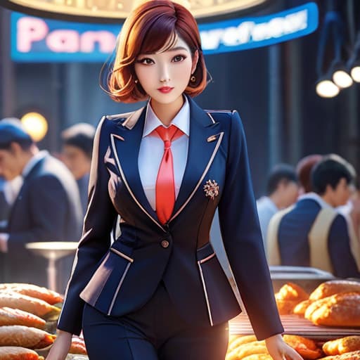  A pretty with short hair, big eyes and big s is frying chicken steak hyperrealistic, full body, detailed clothing, highly detailed, cinematic lighting, stunningly beautiful, intricate, sharp focus, f/1. 8, 85mm, (centered image composition), (professionally color graded), ((bright soft diffused light)), volumetric fog, trending on instagram, trending on tumblr, HDR 4K, 8K