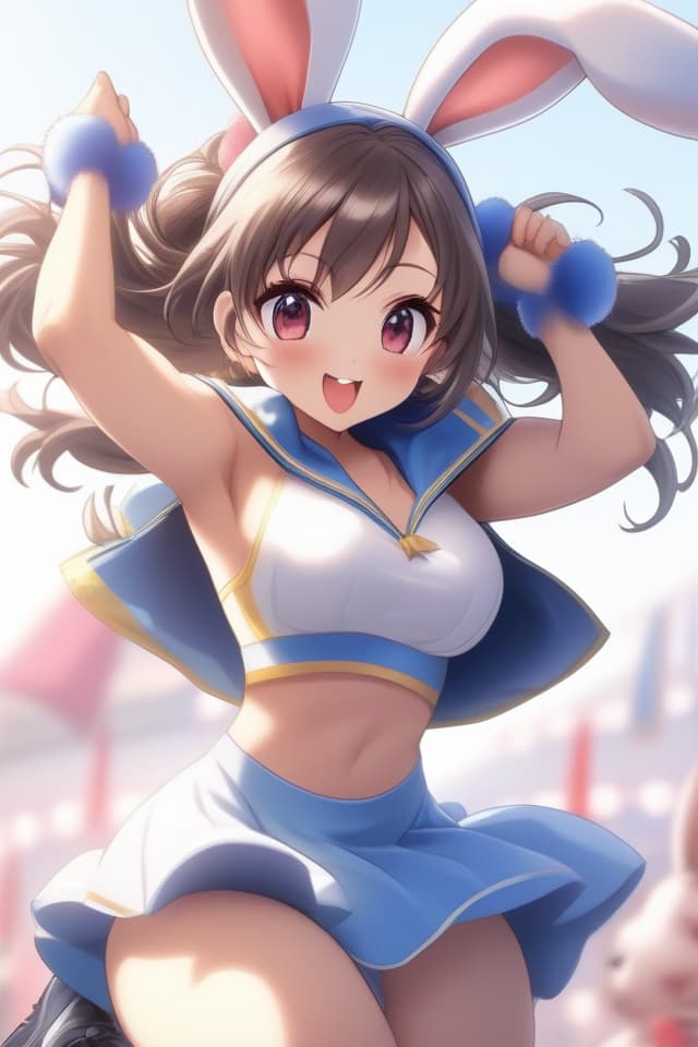  (((Man in Bunny Girl))),(((Bunny Men,Rabbit Ears))),((Dark Hair,Muscular,Toned Body)),(((Cheerleader,Jumping with Pom Poms in Both Hands))),(((Cute Man: 1.4))),(((No Background,No Scenery))),High Analysis,Super Detail,High Quality,photorealistic,8k, hyperrealistic, full body, detailed clothing, highly detailed, cinematic lighting, stunningly beautiful, intricate, sharp focus, f/1. 8, 85mm, (centered image composition), (professionally color graded), ((bright soft diffused light)), volumetric fog, trending on instagram, trending on tumblr, HDR 4K, 8K