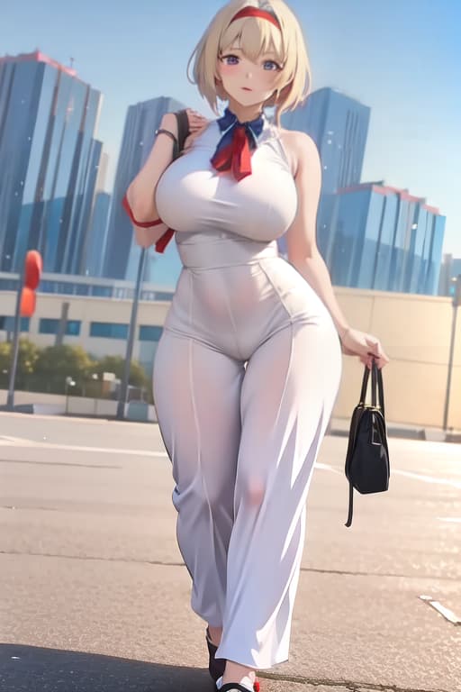  White Mature anime with wide hips, huge s, a fat, in pose