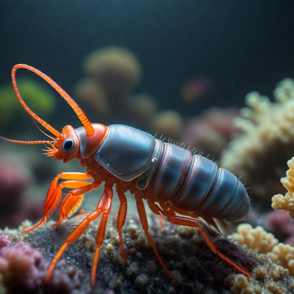  An animated image of a pistol shrimp hyperrealistic, full body, detailed clothing, highly detailed, cinematic lighting, stunningly beautiful, intricate, sharp focus, f/1. 8, 85mm, (centered image composition), (professionally color graded), ((bright soft diffused light)), volumetric fog, trending on instagram, trending on tumblr, HDR 4K, 8K